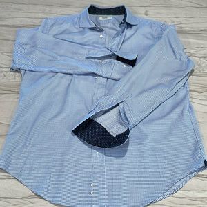 Boggi XXL cross checked long sleeve button down shirt